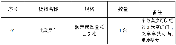 招标公告：叉车招标采购与服务